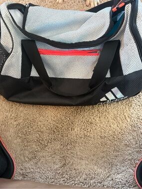 adidas Black, White & pink Duffel Bag